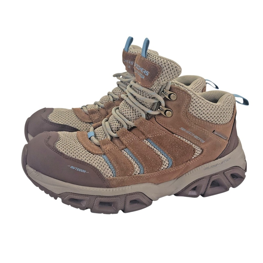 Skechers Women's Glide Step Atlanta Hiking Shoes Size 8.5 Brown Leather - Picture 2 of 12